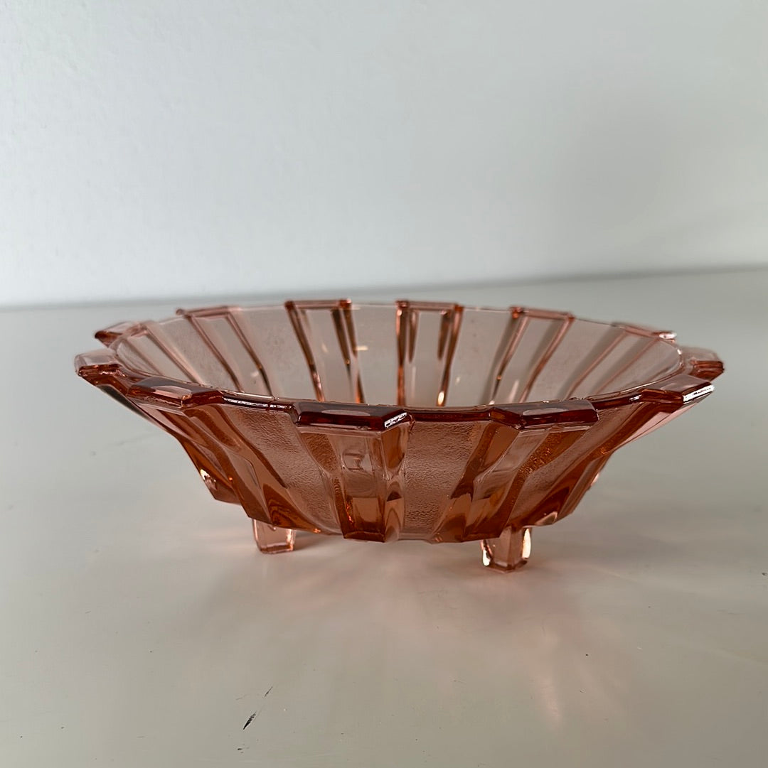 schaal oud rose glas